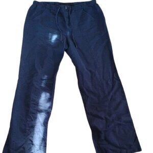 New York & Company Stretchy Navy Pants with Tie